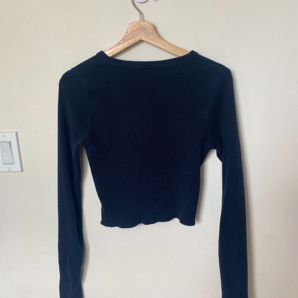 Brandy Melville long sleeve navy blue tee - Picture 3 of 3
